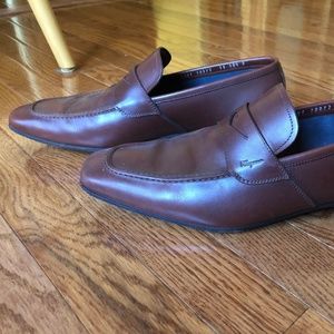 Salvatore Ferragamo Brown Slip-On Loafers Men’s 10.5 w/ Original Shoe Ba…